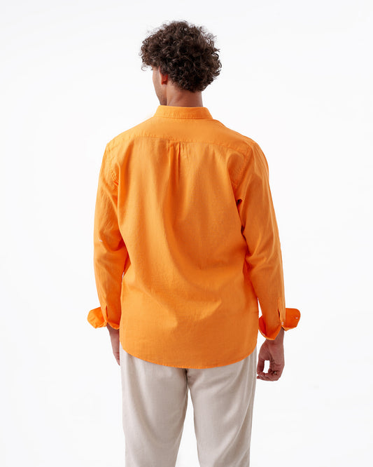 قميص كتان برتقالي