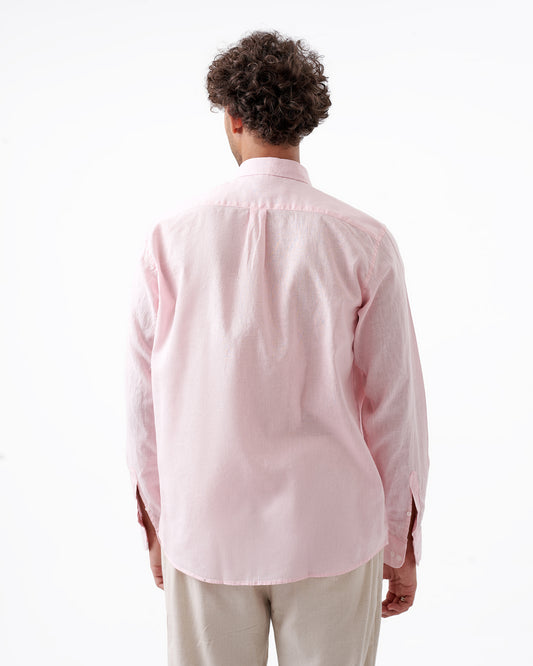 قميص كتان وردي