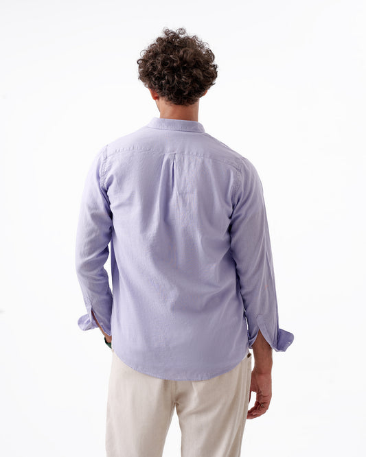 قميص كتان أرجواني