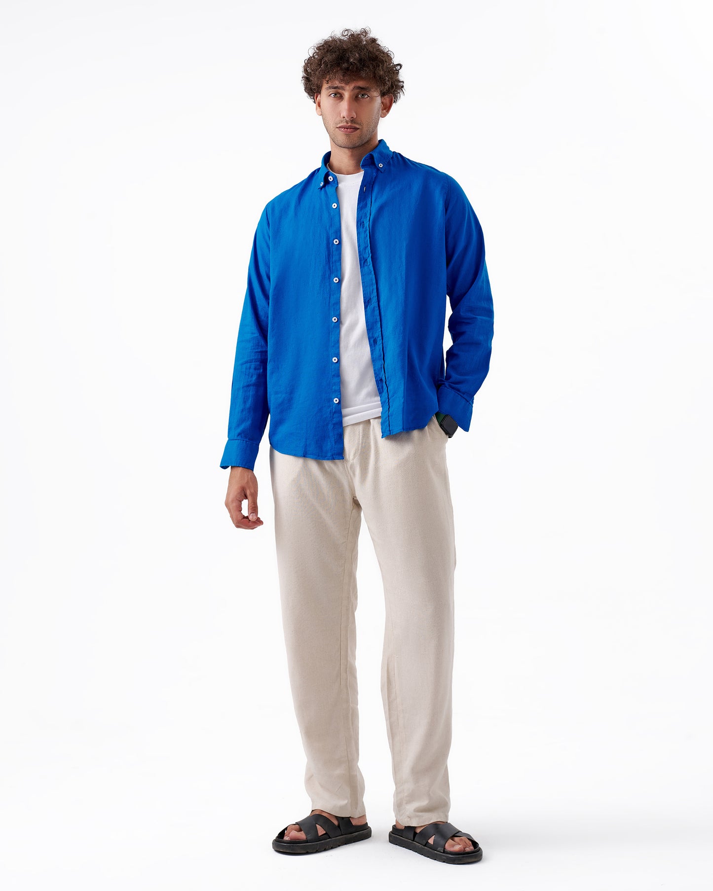 BLUE LINEN SHIRT