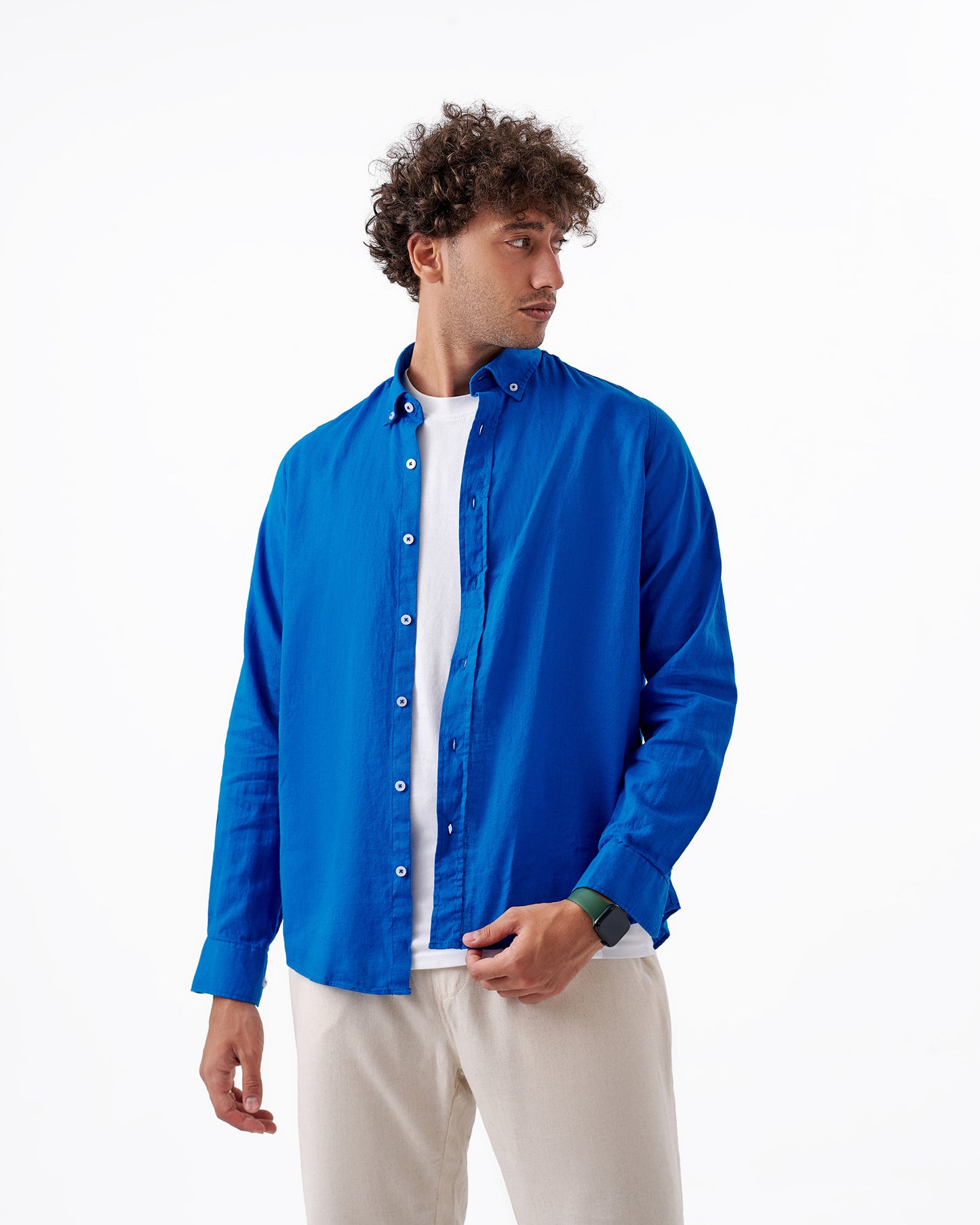 BLUE LINEN SHIRT