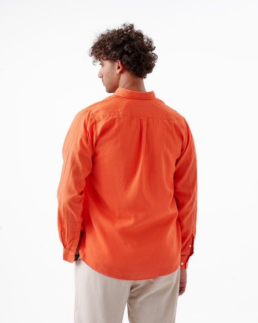 قميص كتان بلون البطيخ