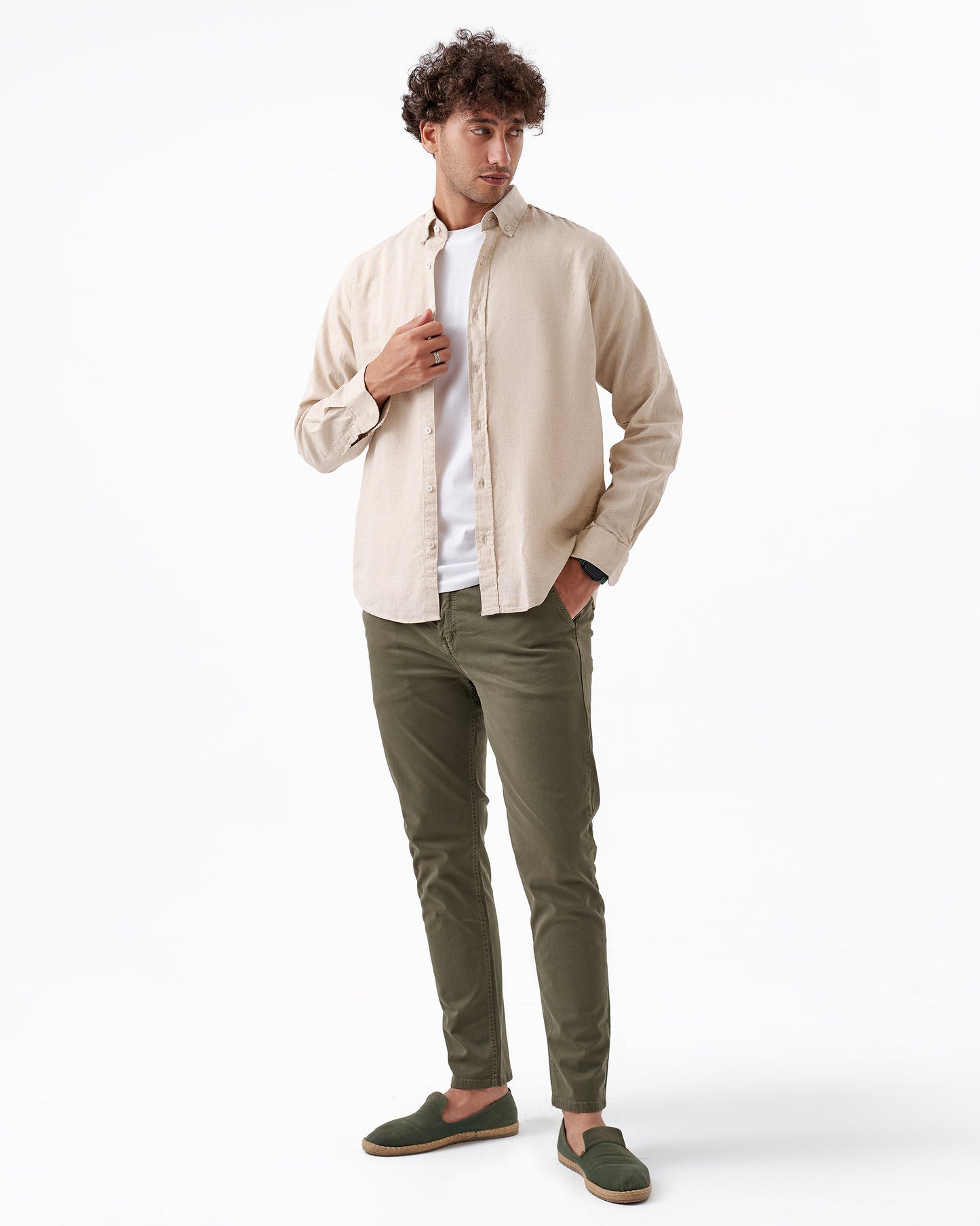 LIGHTBROWN LINEN SHIRT