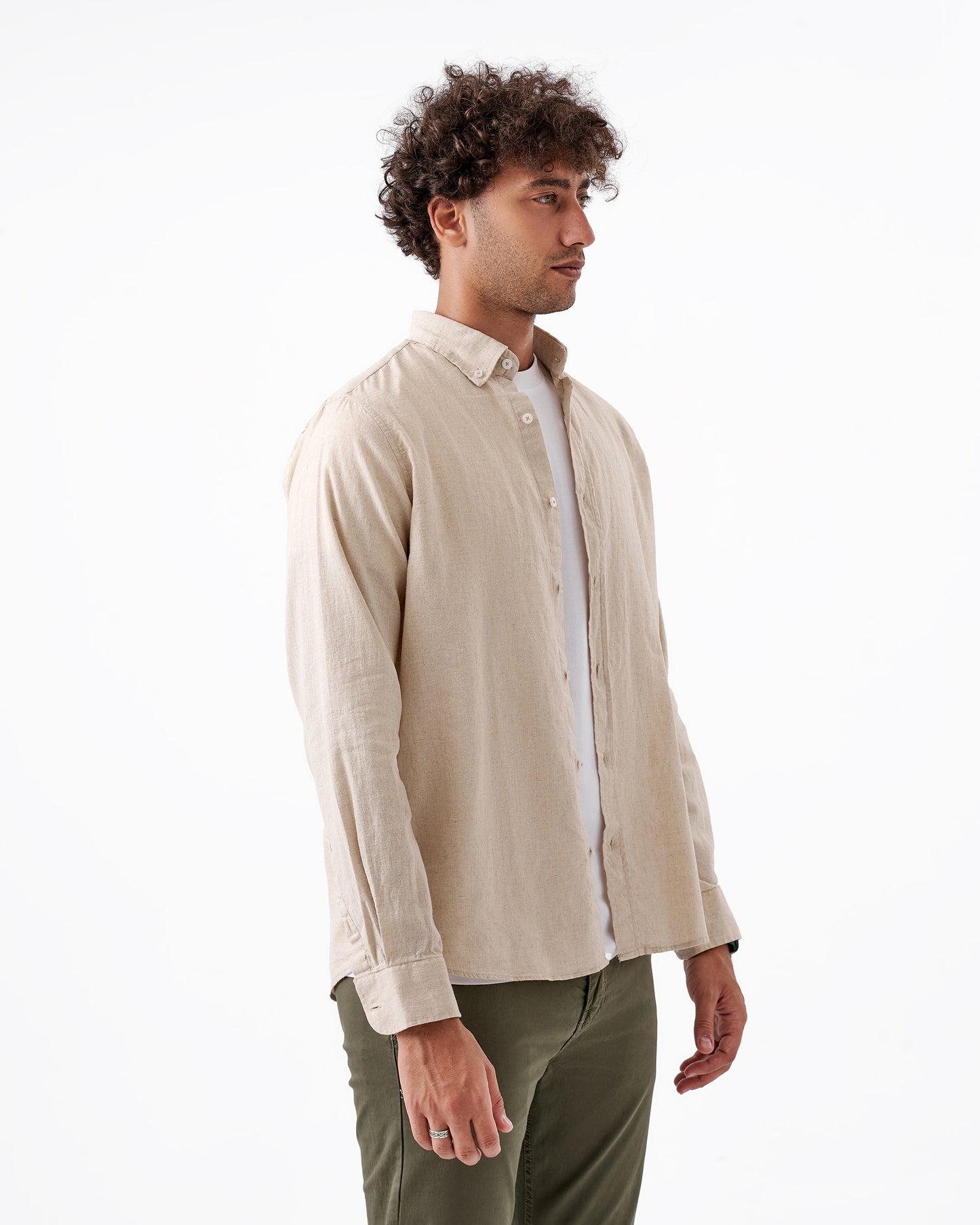 LIGHTBROWN LINEN SHIRT