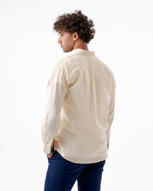 قميص كتان بيج