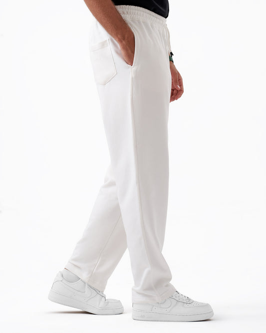 WHITE SWEATPANT WIDELEG