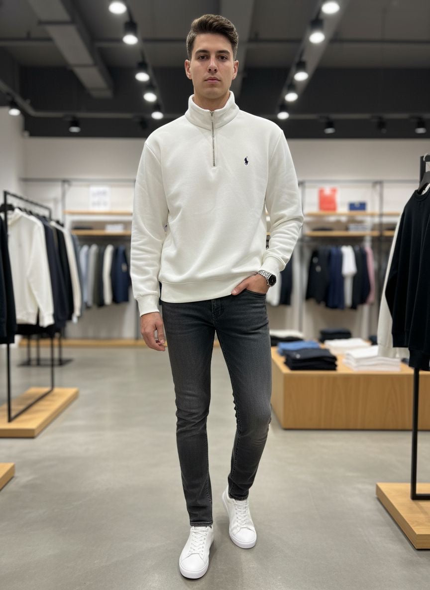 Sweatshirt Polo quarter zipper