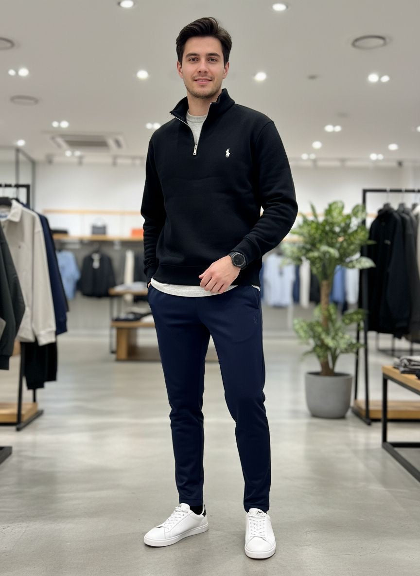 Sweatshirt Polo quarter zipper