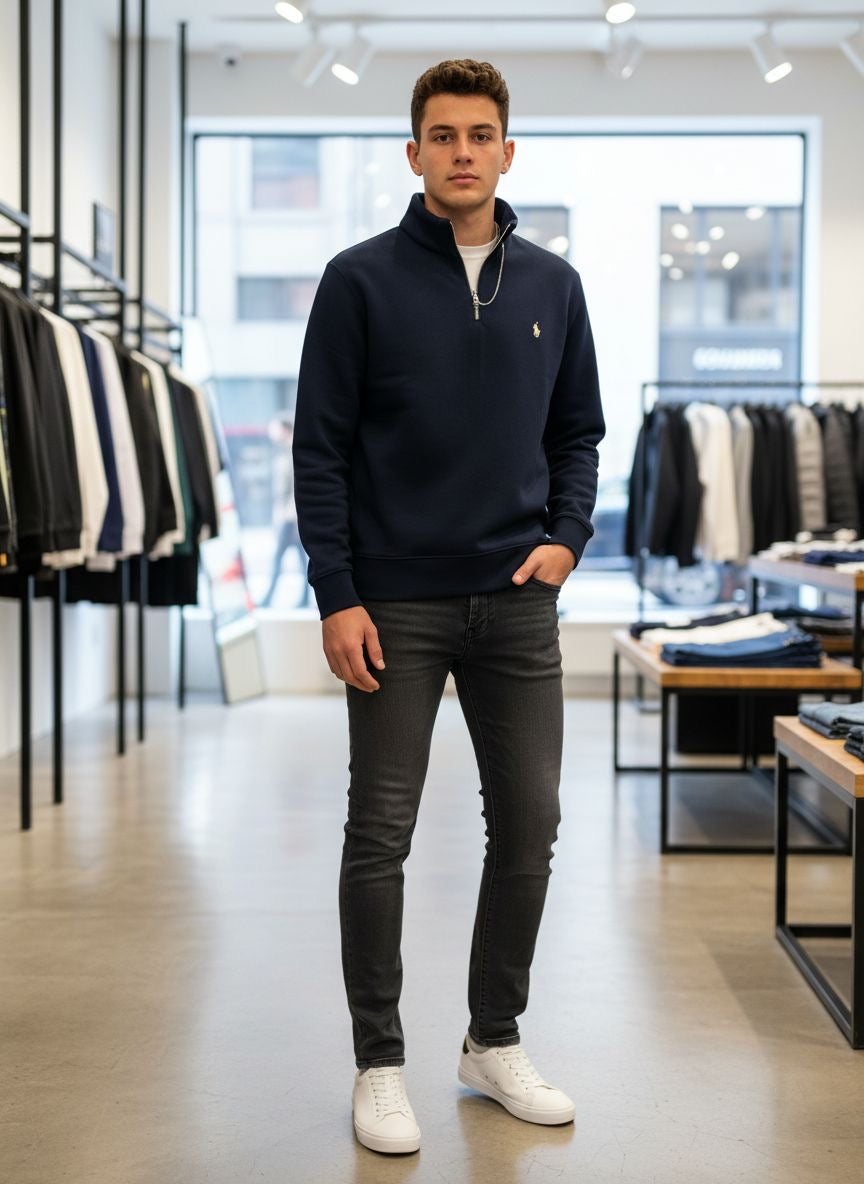 Sweatshirt Polo quarter zipper