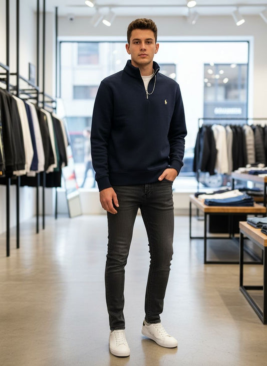 Sweatshirt Polo quarter zipper