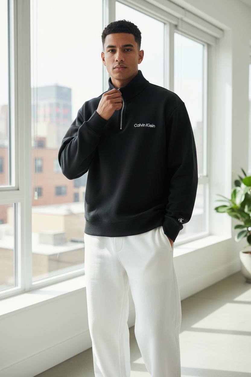 Sweatshirt ck quarter zipper#101
