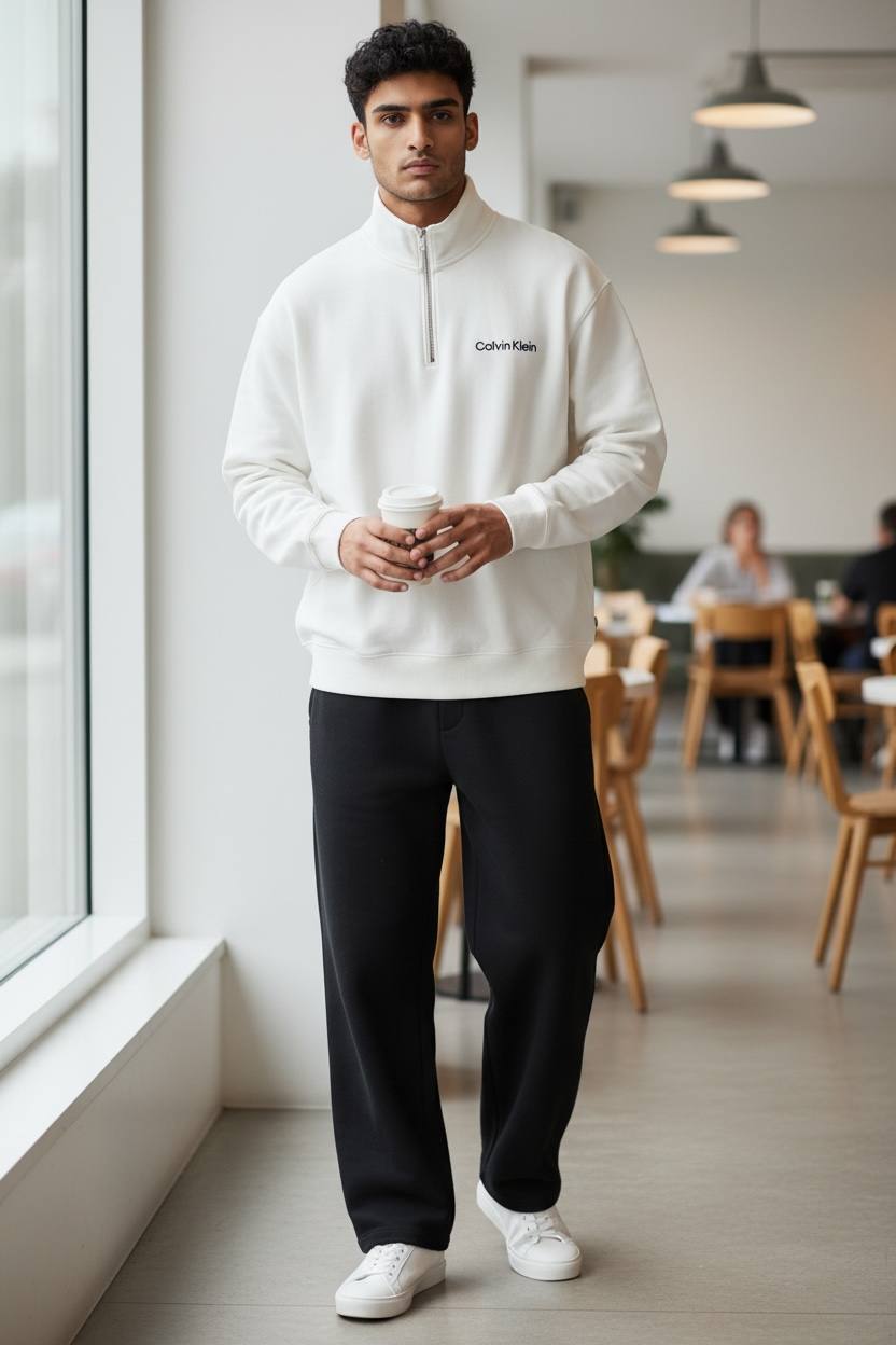 Sweatshirt ck quarter zipper#101