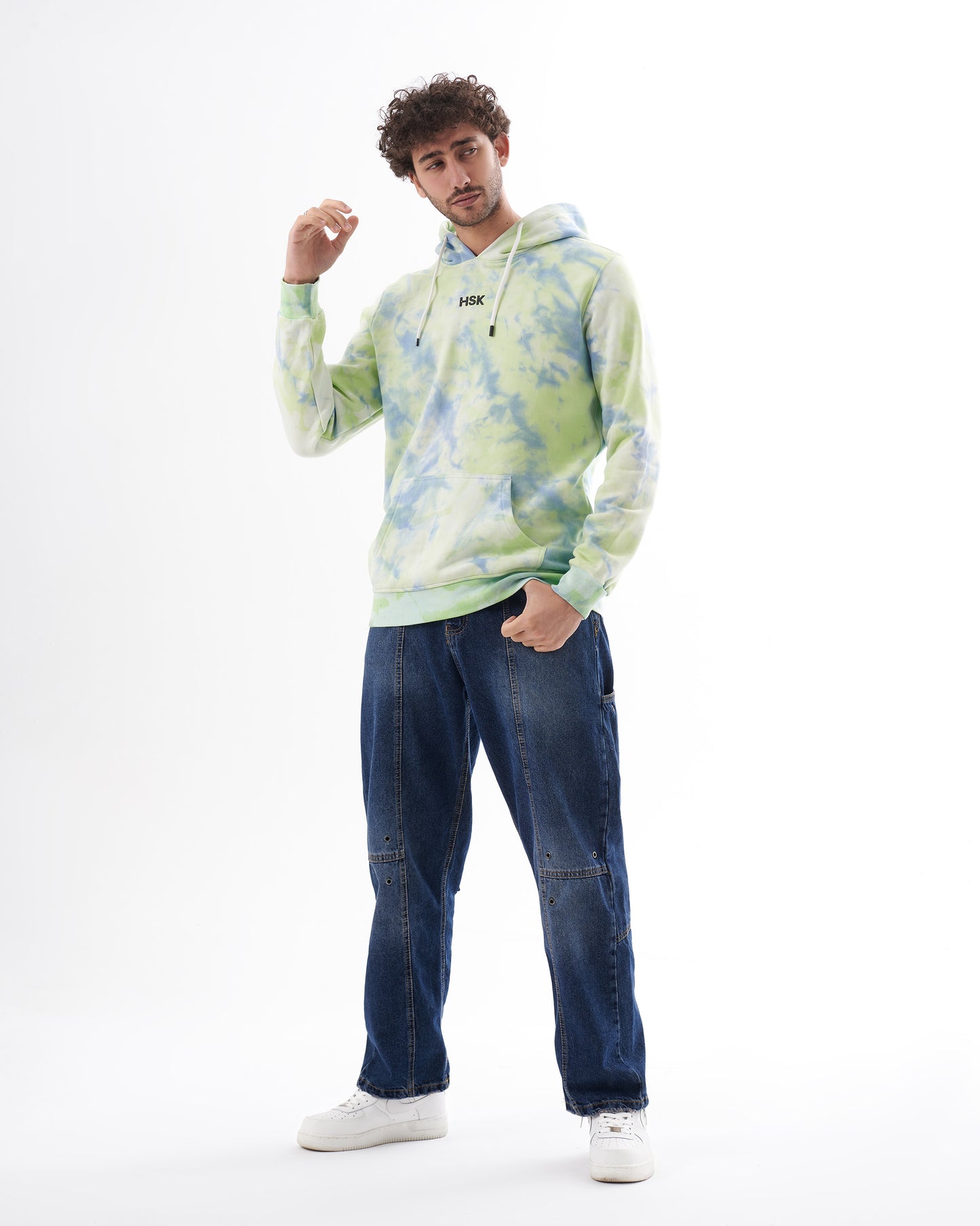 GREEN TIE DYE SWEATSHIRT