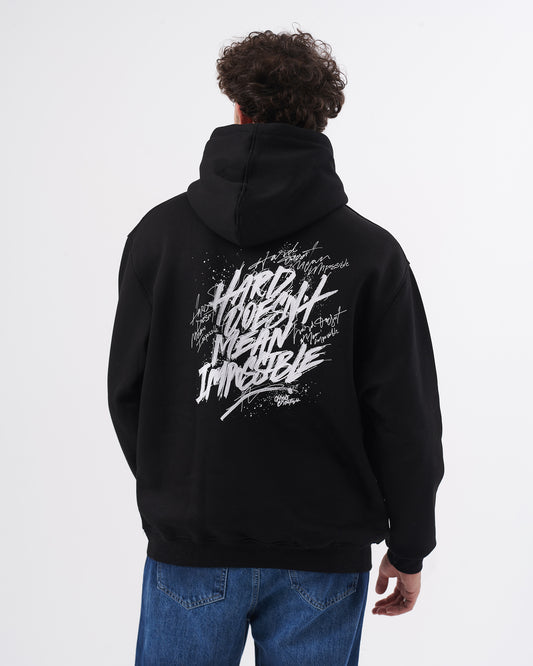 BLACK HARD OVERSIZE SWEATSHIRT