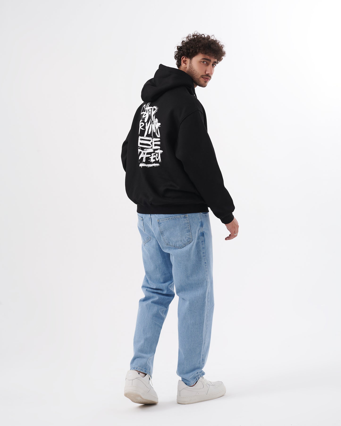 BLACK STOP OVERSIZE SWEATSHIRT