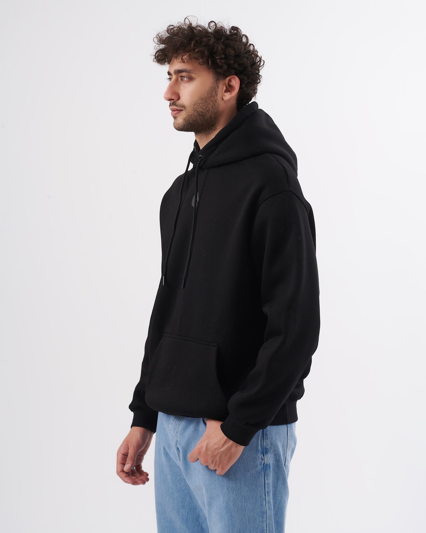 BLACK FINGERPRINT OVERSIZE SWEATSHIRT