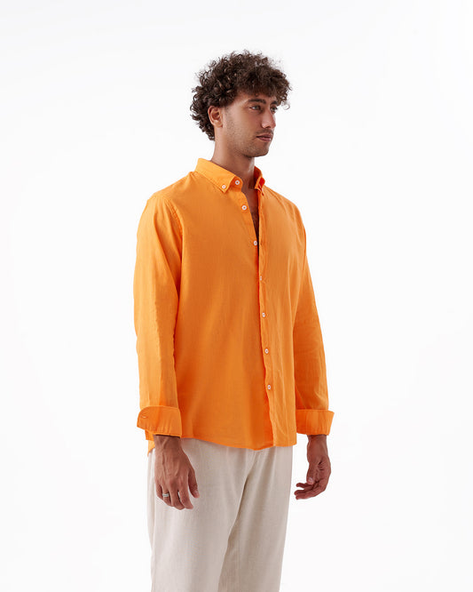 ORANGE LINEN SHIRT